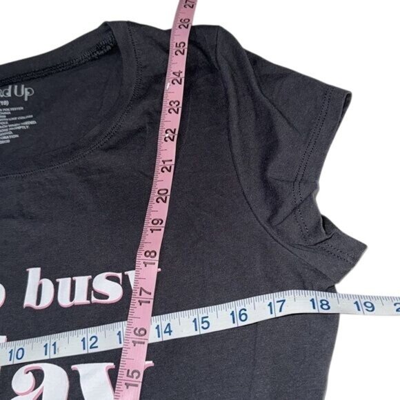 Wound Up Womens Graphic Tee XXL "Im So Busy Today Doing Nothing At Home" Black - Picture 4 of 5